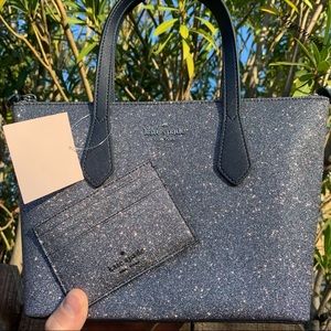 Kate spade blue joeley small navy satchel card set